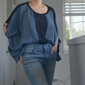 Blue and Black Top